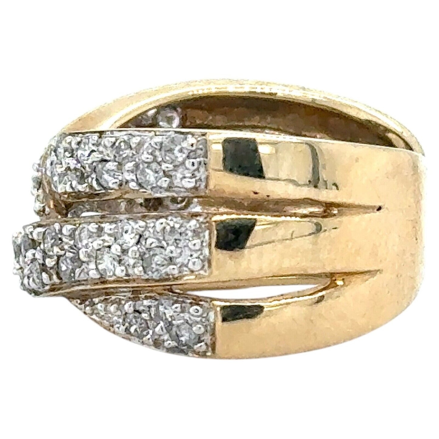 3/4ctw Diamond 10k Yellow Gold Band Ring 6.2g Size 7
