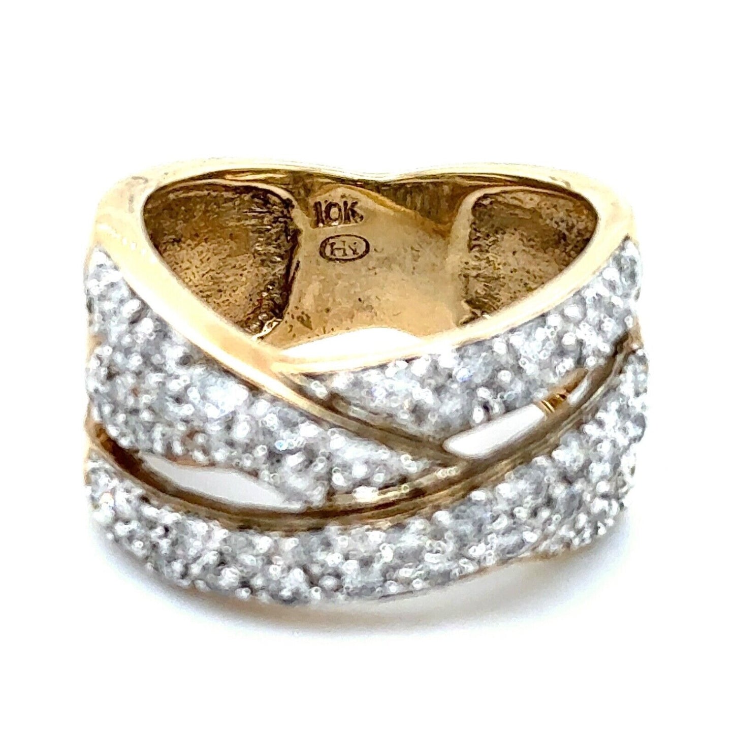 3/4ctw Diamond 10k Yellow Gold Band Ring 6.2g Size 7