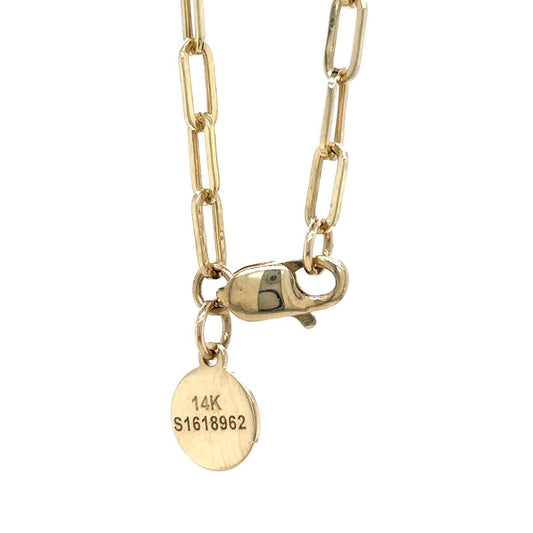 14k Yellow Gold Paperclip Link 17 Inch Chain 2.4g