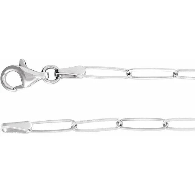 Sterling Silver Paperclip Necklace 18 inch with Bar ID Necklace