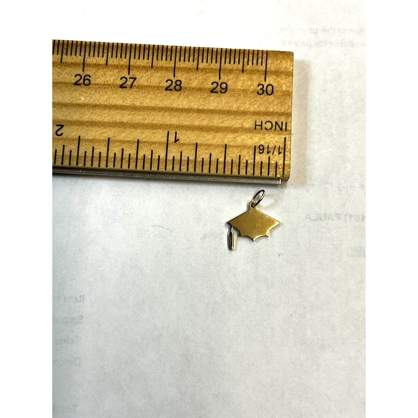 14K Yellow Gold Engravable Graduation Cap Pendant Charm