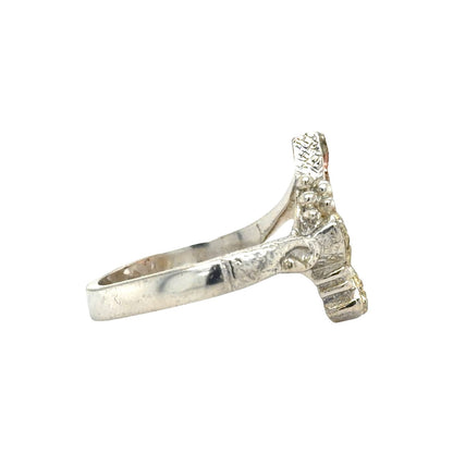 Sterling Silver & 10K Yellow & Rose Gold Leaf Ring 3.9g Size 7.75