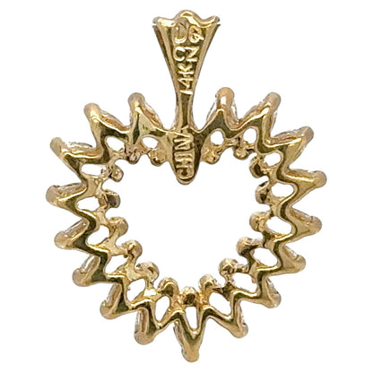 Cubic Zirconia Heart 14k Yellow Gold Pendant 2.6g