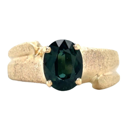 10k Yellow Gold Green Spinel Solitaire Size 4.25 Ring 5.0g