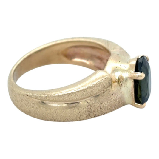 10k Yellow Gold Green Spinel Solitaire Size 4.25 Ring 5.0g