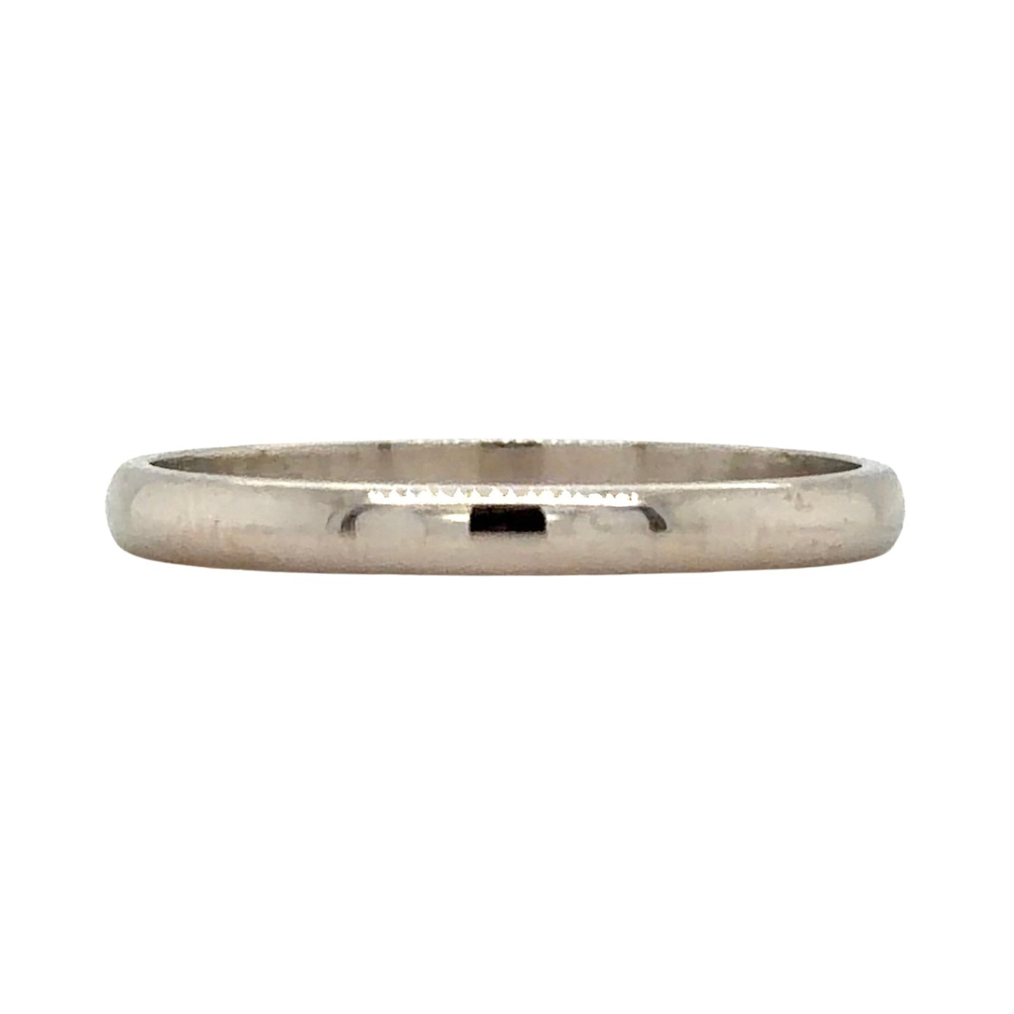 10k White Gold 2mm Wedding Band Ring 1.2g Size 6