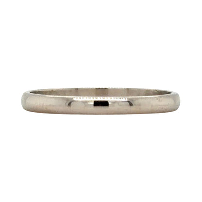 10k White Gold 2mm Wedding Band Ring 1.2g Size 6
