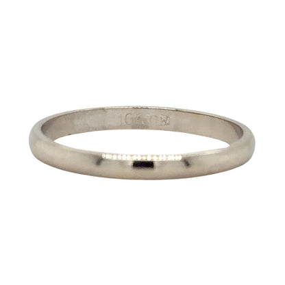 10k White Gold 2mm Wedding Band Ring 1.2g Size 6