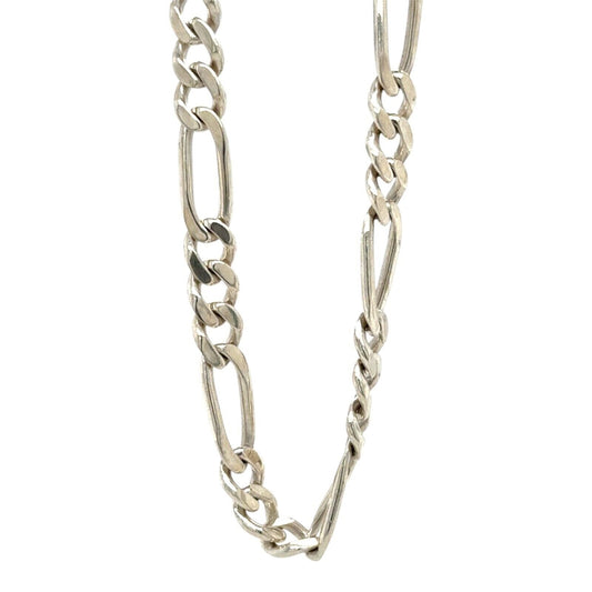 Figaro 20" Inch Sterling Silver Necklace Chain 23.7g