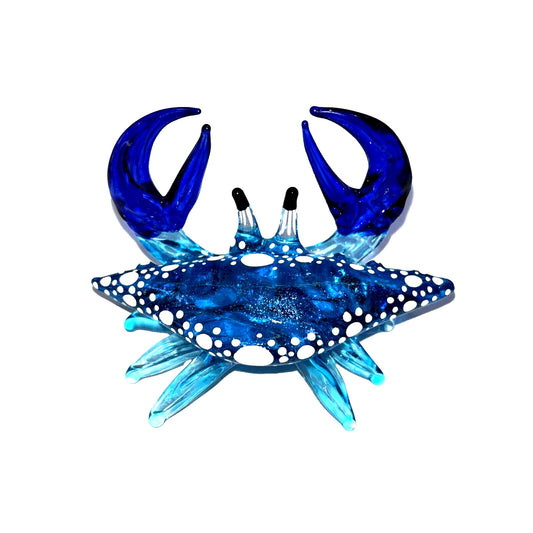 Small Miniature Crab Figurine Hand Blown Glass