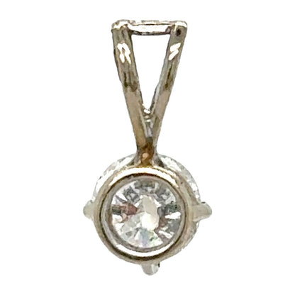 3/8ct Diamond Solitaire 14k White Gold Pendant 0.3g