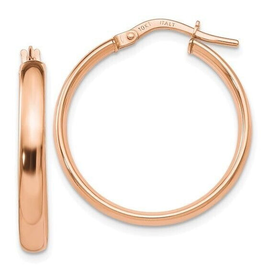 Leslie's 10K Rose Gold Polished Hoop Earrings