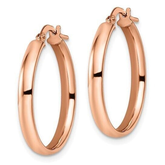 Leslie's 10K Rose Gold Polished Hoop Earrings