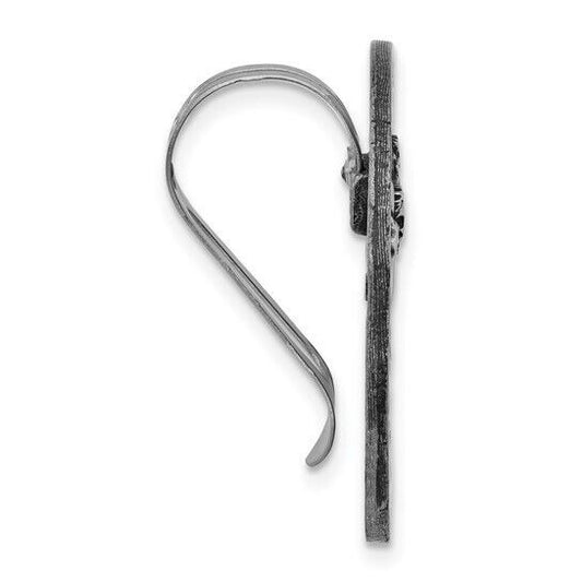 Silver-tone ST. CHRISTOPHER PROTECT US Visor Clip