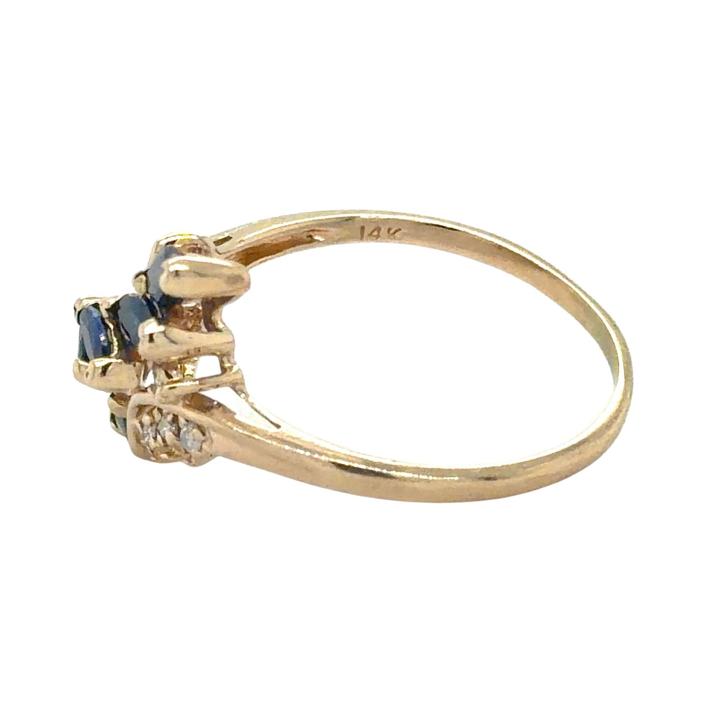 1/2ctw Sapphire & Diamond 14k Yellow Gold Ring 2.7g Size 8.75