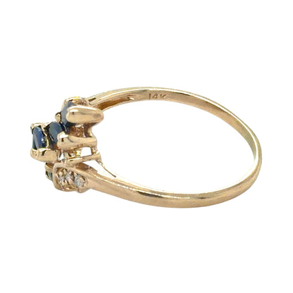 1/2ctw Sapphire & Diamond 14k Yellow Gold Ring 2.7g Size 8.75