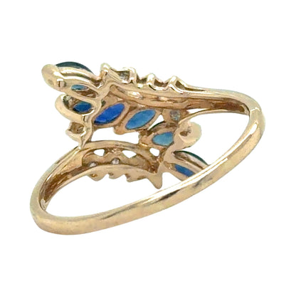1/2ctw Sapphire & Diamond 14k Yellow Gold Ring 2.7g Size 8.75