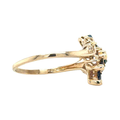 1/2ctw Sapphire & Diamond 14k Yellow Gold Ring 2.7g Size 8.75