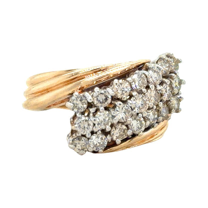 4/5ctw Diamond 14k Yellow Gold Cocktail Ring 7.7g Size 6.25