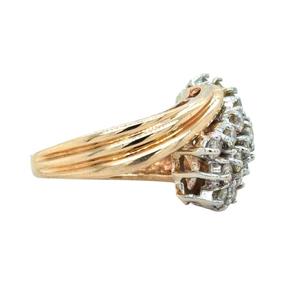 4/5ctw Diamond 14k Yellow Gold Cocktail Ring 7.7g Size 6.25