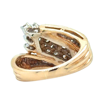 4/5ctw Diamond 14k Yellow Gold Cocktail Ring 7.7g Size 6.25