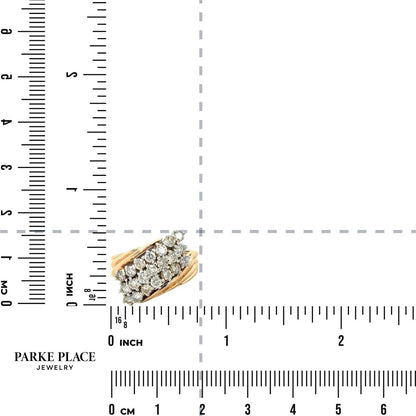 4/5ctw Diamond 14k Yellow Gold Cocktail Ring 7.7g Size 6.25