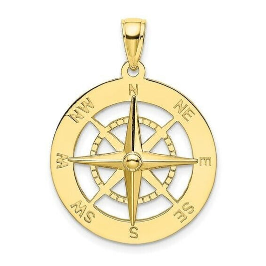 10K Yellow Gold Nautical Compass Charm