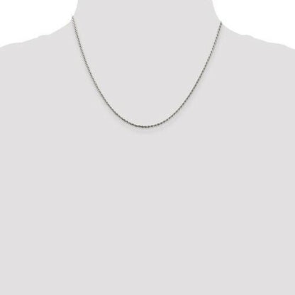 Sterling Silver 1.5mm Diamond-cut 18 inch Rope Chain