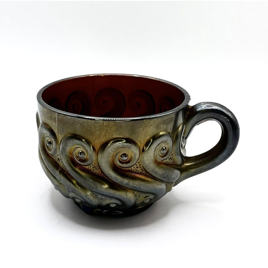 Vintage Carnival Glass Dugan "S-Repeat" Punch Cup Amethyst Iridescent