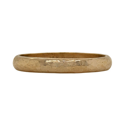 3.5mm 14k Yellow Gold Hammered Finish Band Ring 4.2g Size 11.5