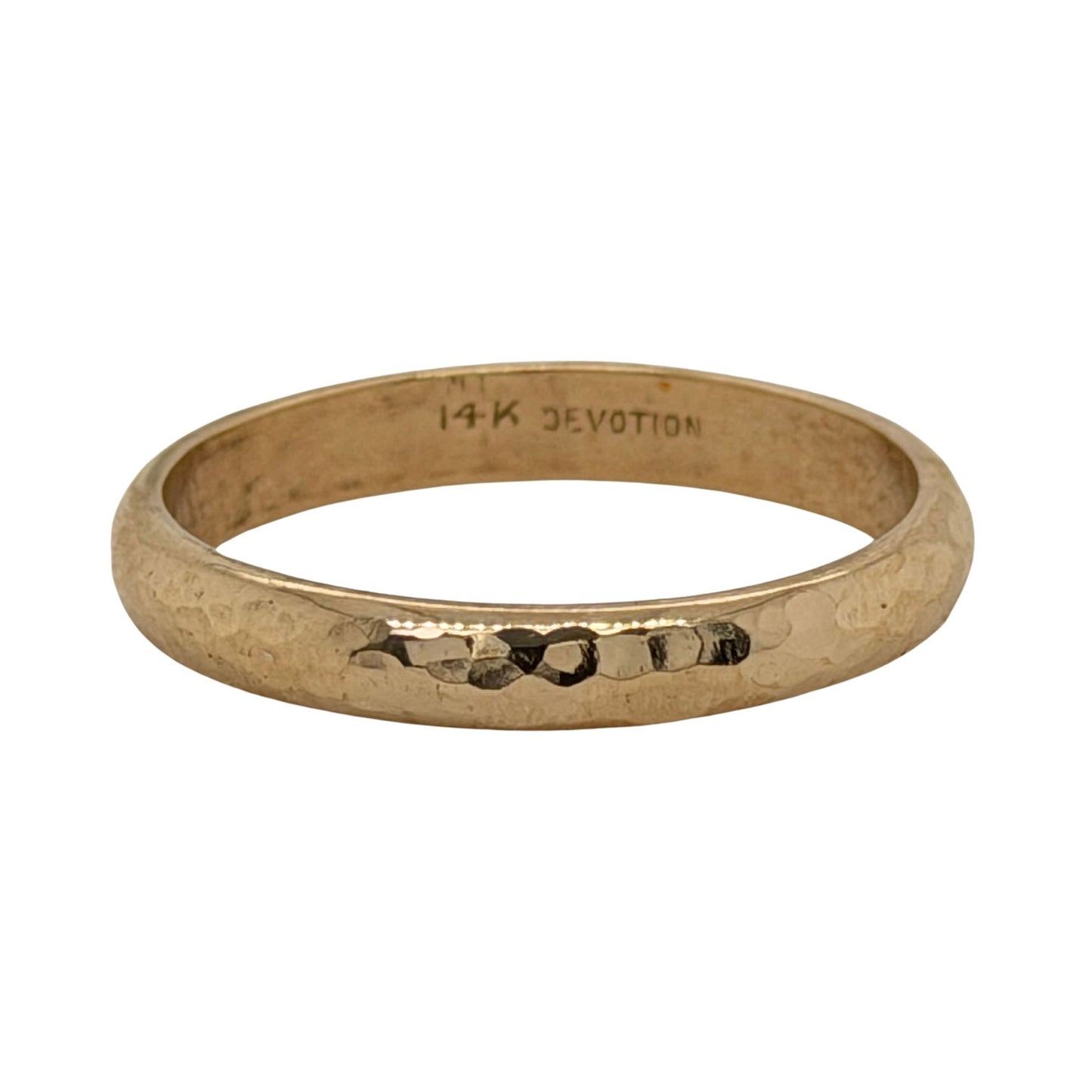 3.5mm 14k Yellow Gold Hammered Finish Band Ring 4.2g Size 11.5