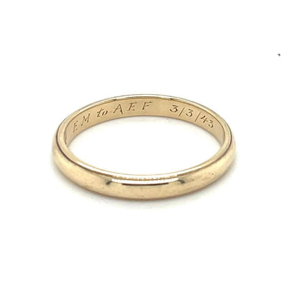 3mm Wedding Band Ring 14K Yellow Gold 3.5g Size 9.5