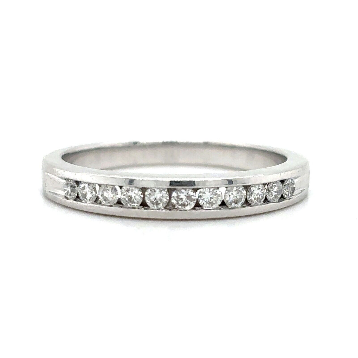 1/10ctw Diamond 14k White Gold Band Ring 2.5g Size 6.75
