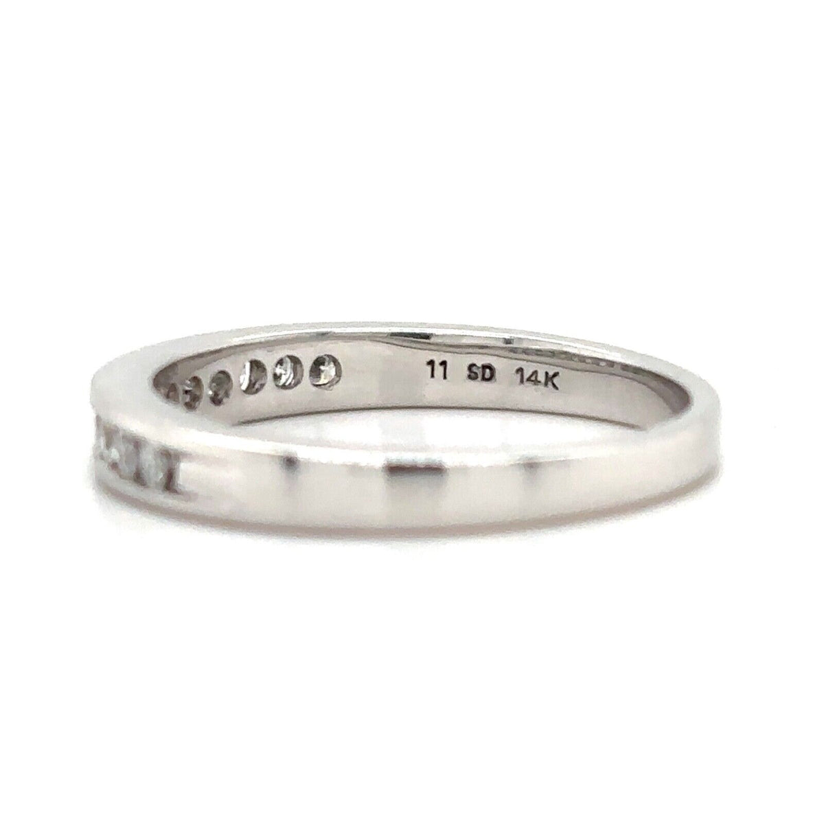 1/10ctw Diamond 14k White Gold Band Ring 2.5g Size 6.75