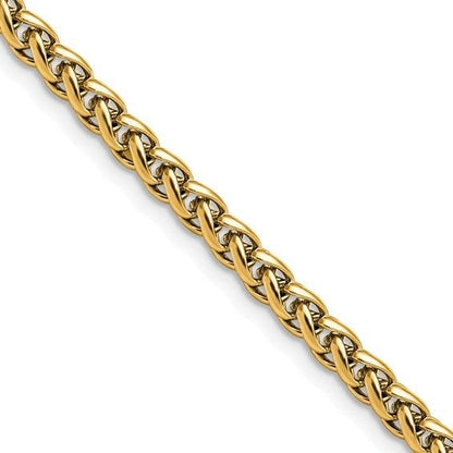 Chisel Stainless Steel Yellow IP-plated 5mm 22 inch Wheat Chain
