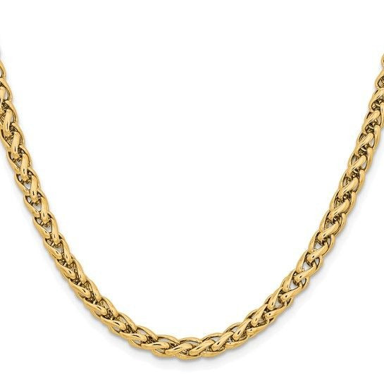 Chisel Stainless Steel Yellow IP-plated 5mm 22 inch Wheat Chain
