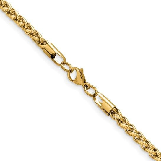 Chisel Stainless Steel Yellow IP-plated 5mm 22 inch Wheat Chain