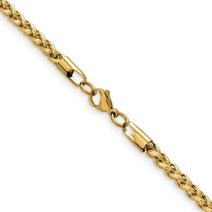 Chisel Stainless Steel Yellow IP-plated 5mm 22 inch Wheat Chain