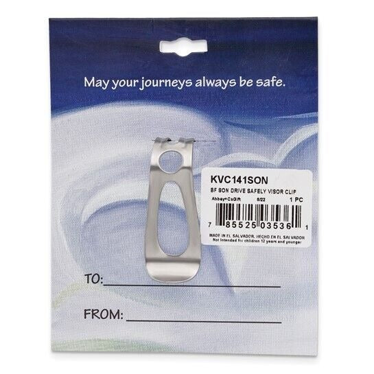 Pewter Finish SON PLEASE DRIVE SAFELY Guardian Angel Visor Clip