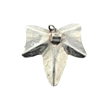 Vintage Solid .925 Sterling Silver Floral Pendant 7.4g Leaf Design