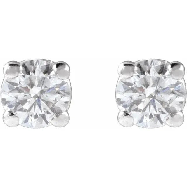 14k White Gold 1/5 CTW Lab-Grown Diamond Stud Earrings