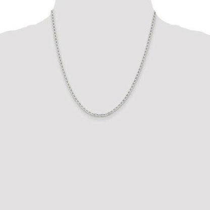 925 Sterling Silver 3.1mm Flat Anchor Chain Necklace 20 Inches