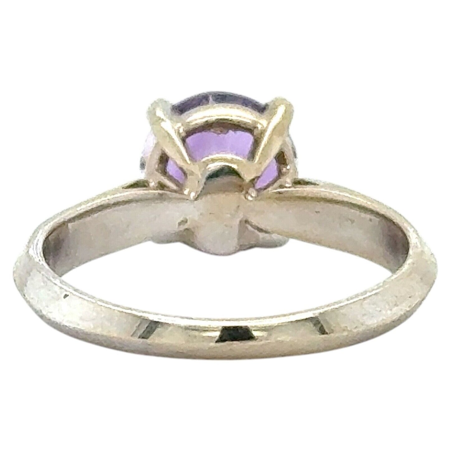 2.20ct Amethyst Solitaire 14k White Gold Ring 3.4g Size 6.5
