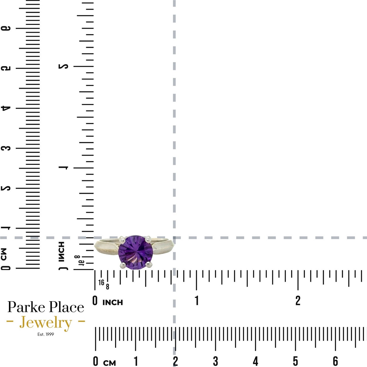 2.20ct Amethyst Solitaire 14k White Gold Ring 3.4g Size 6.5