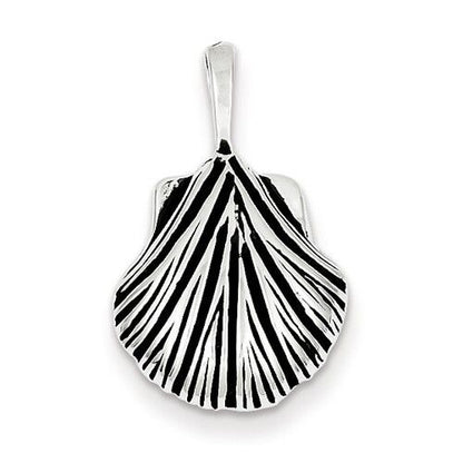 Sterling Silver Antiqued Seashell Charm Pendant 925