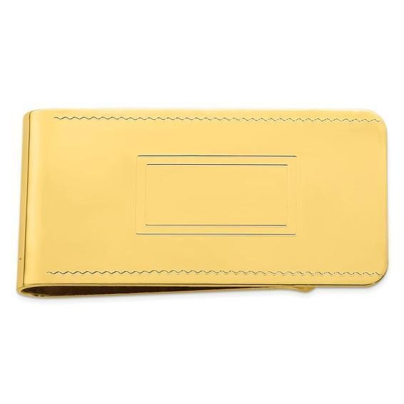 Gold-Plated Kelly Waters Money Clip With Sleek Design For Bills & Cards
