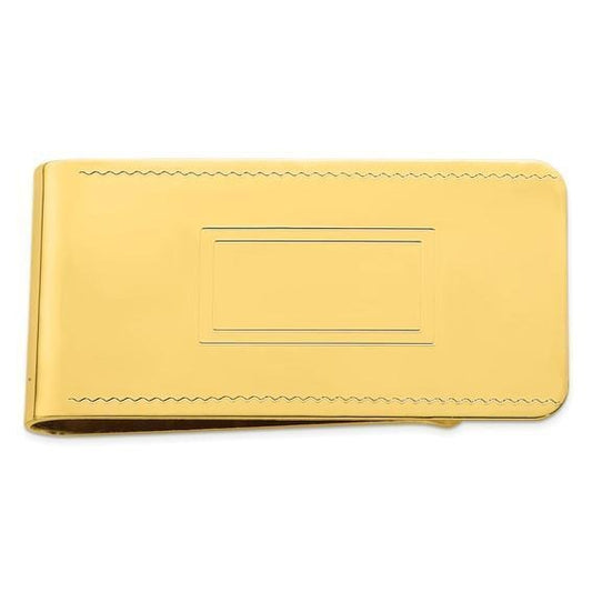 Gold-Plated Kelly Waters Money Clip With Sleek Design For Bills & Cards