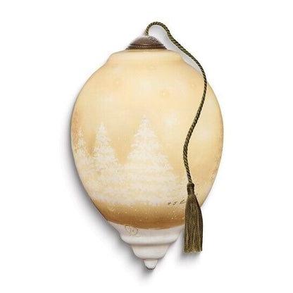 Ne'Qwa Art Down Through the Chimney Santa by Hazel Lincoln Glass Ornament
