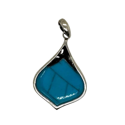 Sterling Silver Turquoise Color Teardrop Pendant