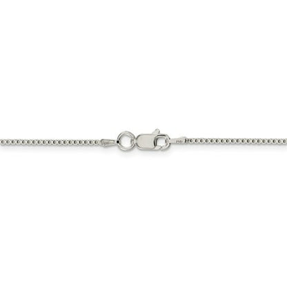 Sterling Silver 925 1.25mm Box Chain Necklace 22 Inch Italian Made